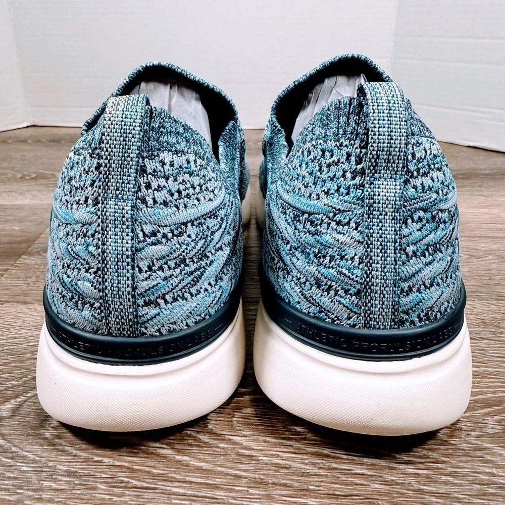 Light Blue Knit Slip-On Men's Sneakers - Unbranded - Picture 3 of 7